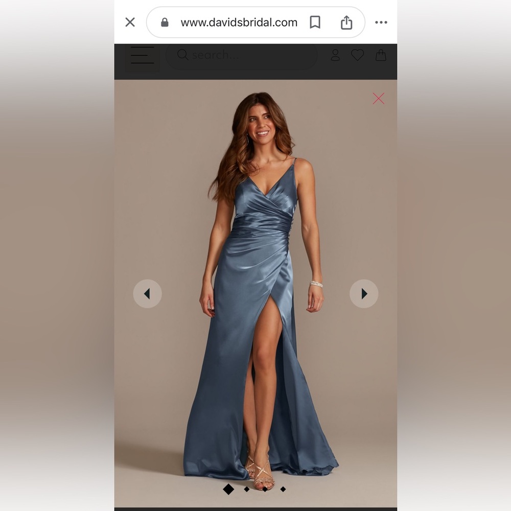 Steel blue bridesmaid dress from David's Bridal GALINA SIGNATURE size 4